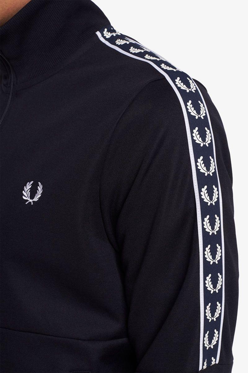 Navy Fred Perry Panelled Taped Track Men's Jackets | PH 1223GSOL